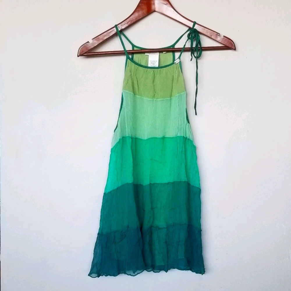 Miss Sixty flowy tiered top green